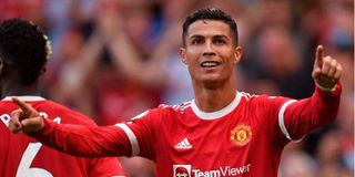 Manchester United forward Cristiano Ronaldo celebrates