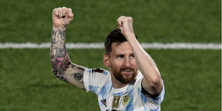 Lionel Messi celebrates