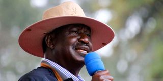 Azimio la Umoja presidential candidate Raila Odinga. 