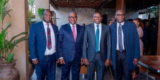 CEO Mamlaka Foods Kiprop Chirchir, Nigerian billionaire Aliko Dangote, Kimani Ichungwa and Governor Kayode Fayemi.