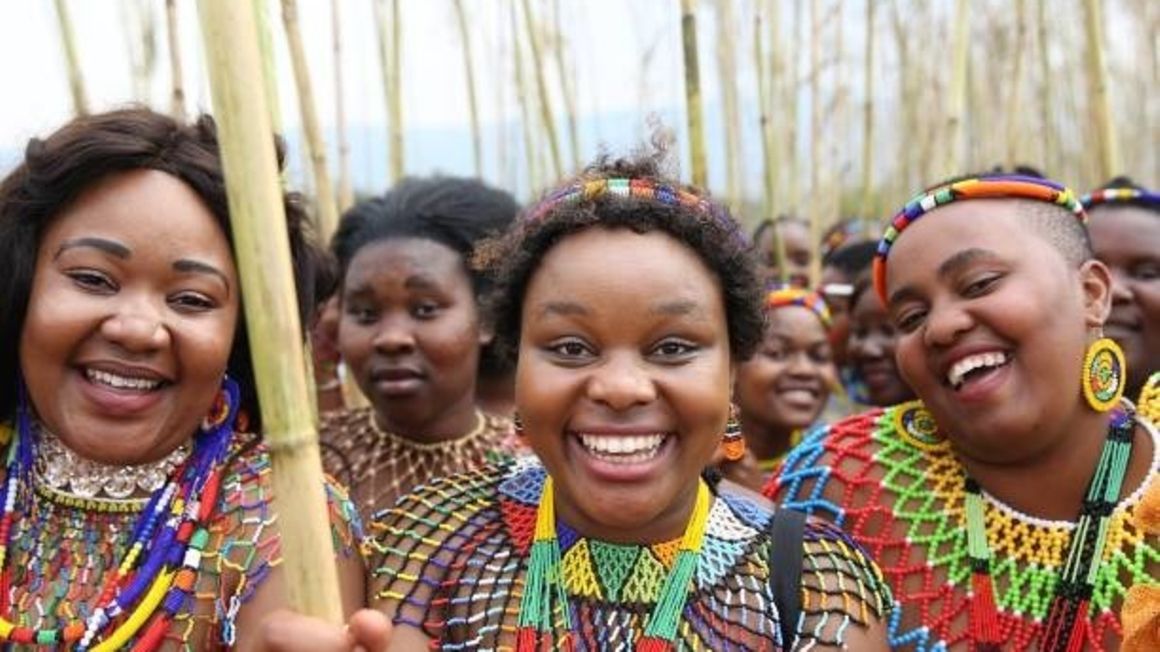 The Reed Dance is held annually at the Enyokeni Royal Palace in rural KwaZulu-Natal. Courtesy of Getty Images.