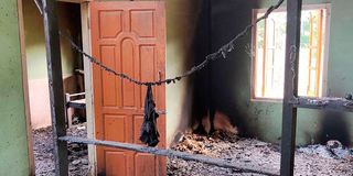 Damaged school in Myanmar