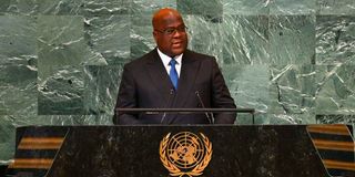 DR Congo President Felix Tshisekedi at the UN headquarters.