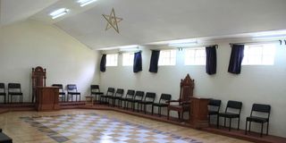 The worship room inside the Mt Kenya Freemason Temple in Nyeri