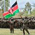 KDF soldiers attend a flag presentation ceremony before their deployment to the DRC