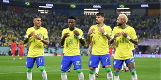 Brazil players celebrate