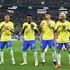 Brazil players celebrate 