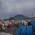 Displaced people living in makeshift tents outside Goma