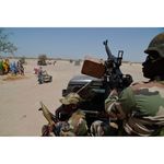 Nigerien soldiers on patrol.