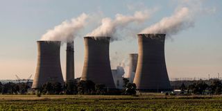 In this file photo taken on December 18, 2022, A general view of the Grootvlei Power Station