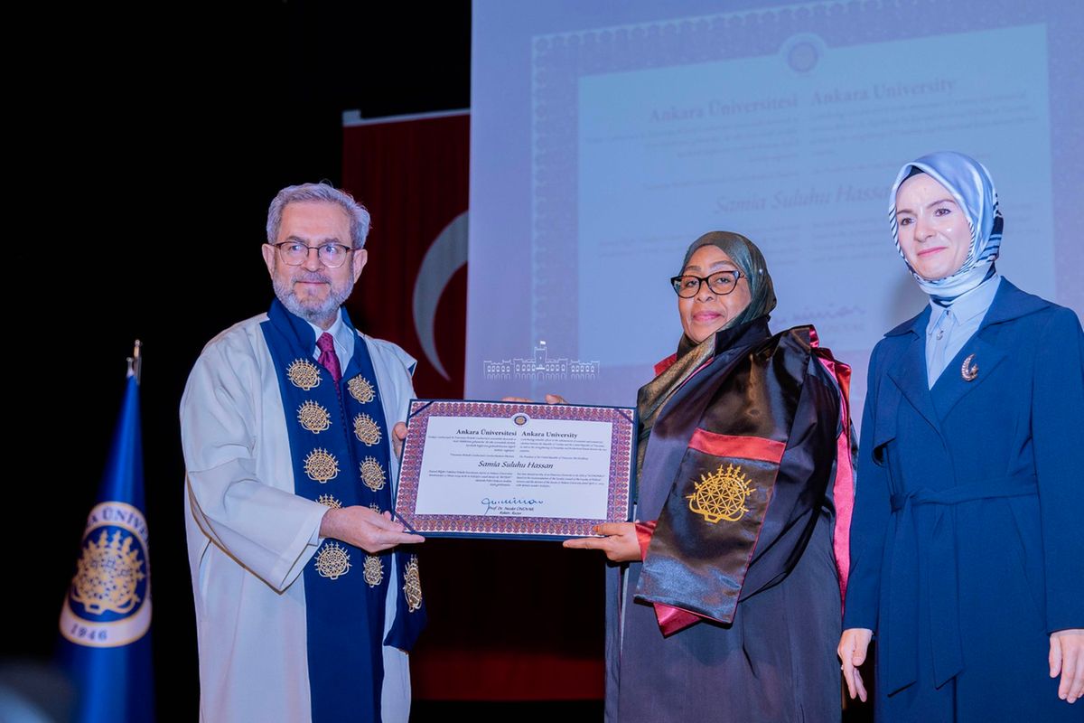 President Samia awarded degree of economy by Turkey's Ankara University ...