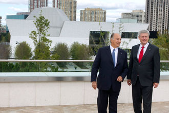 Canada's Prime Minister Stephen Harper and his Highness the Aga Khan 