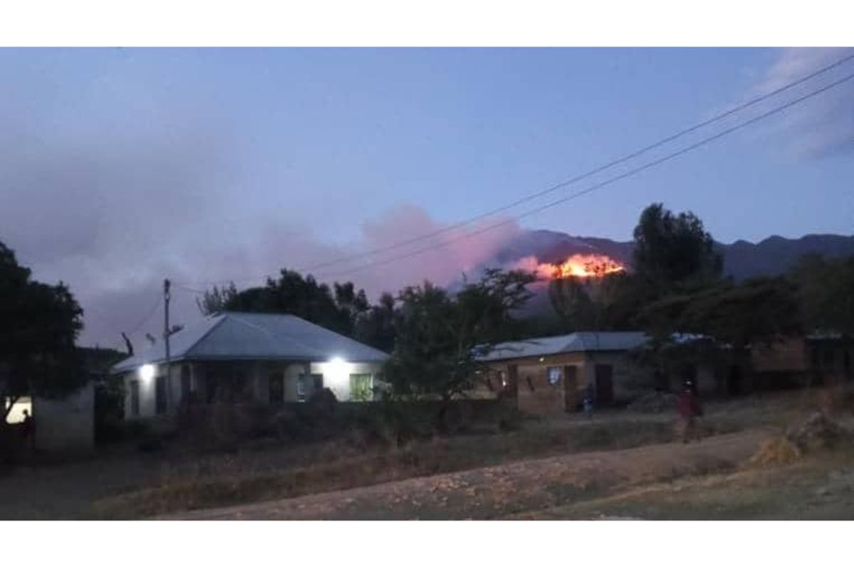 Wildfire sweeps across Mount Hanang in Tanzania as authorities rule out volcanic activity