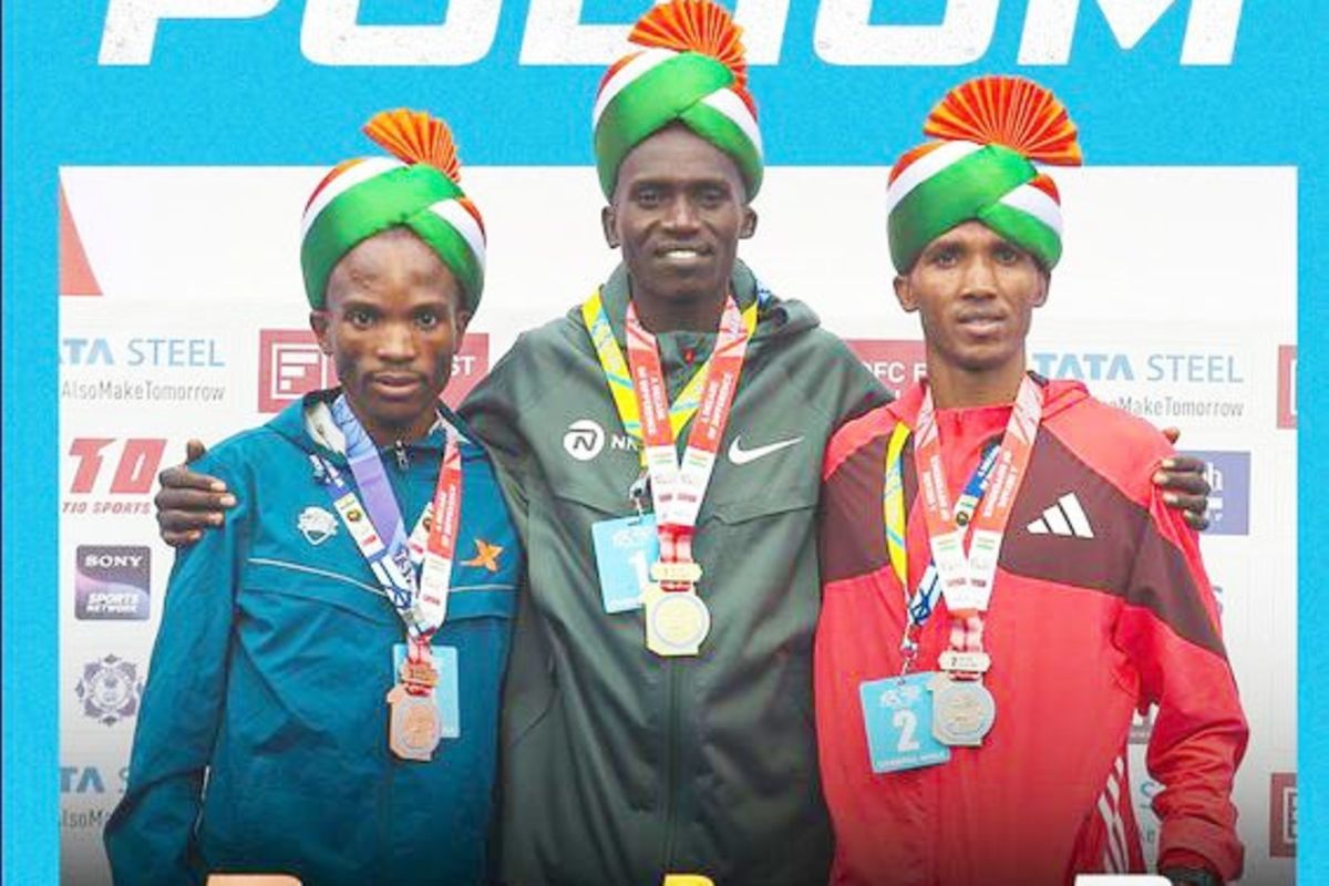 Simbu wins silver medal at India's International World 25km race
