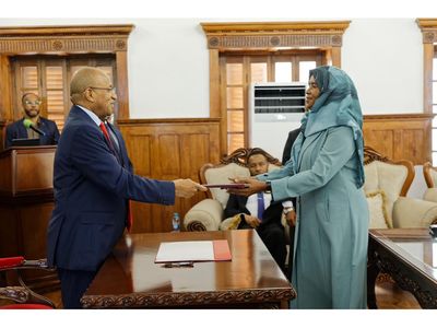 Mwinyi Swears in Mansura Mossi Kassim as Zanzibar Chief Secretary
